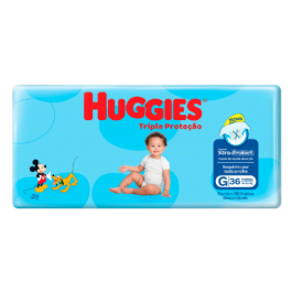 Fraldas Huggies Tripla Proteção Mega G com 36 Unidades Ref.54674