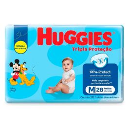 Fraldas Huggies tam. M c/ 28  tripla proteção pacote Jumbo Ref.18991 - 06.08