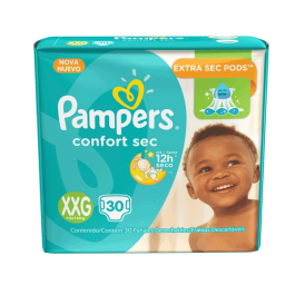 Fraldas Pampers Tam. XXG c/ 30  confort sec pacote mega Ref.17570 - 06.08